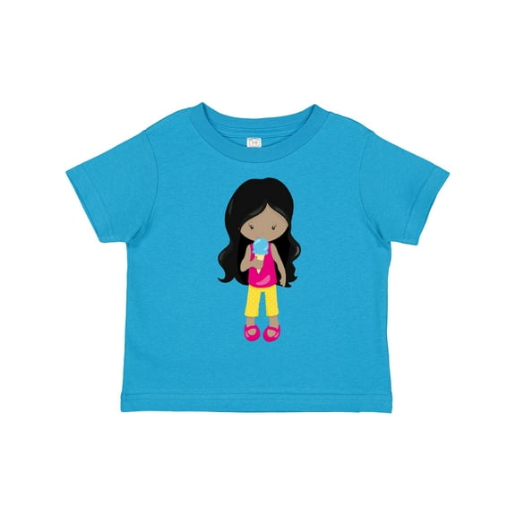 Inktastic Girl with Ice Cream, African American Girl, Dress Girls Toddler T-Shirt