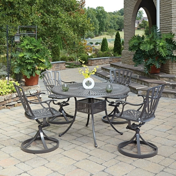 Homestyles Grenada Khaki Gray 5 Piece Outdoor Dining Set
