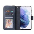 thumbnail image 6 of Feishell for Samsung Galaxy S21 (6.2 inch) Wallet Case for Women Men,Premium PU Leather Magnetic Clasp Zipper 9 Card Slots Folio Flip Holder Shockproof Purse Phone Case with Wrist Strap,Blue, 6 of 8