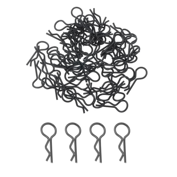 Uxcell 60Pcs RC Body Clips, 30-Degree RC Car Pins for 1/8 1/10 Scale Model (Black, 25mm)