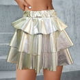 thumbnail image 2 of Bibifish Womens Skirts Short Cake Mesh Dress Shiny Sequin Skirts Cheerleader Fluffy Tutu Skirts Solid Color Stylish Glitter Skirts, 2 of 4