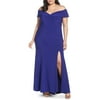 Womens Gown Plus V-Neck Off-The-Shoulder Slit 16W