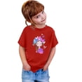 thumbnail image 4 of PMVFHDE Hauts d'Été pour Filles Hauts Décontractés Tendance T-Shirt Manches Courtes Imprimé Col Rond Ample Rouge, 1-2 Ans, 4 of 4