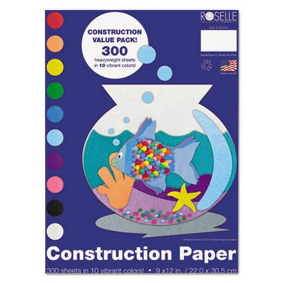 Rlp  Heavyweight Construction Paper- Assorted - 300 Sheets-Pack