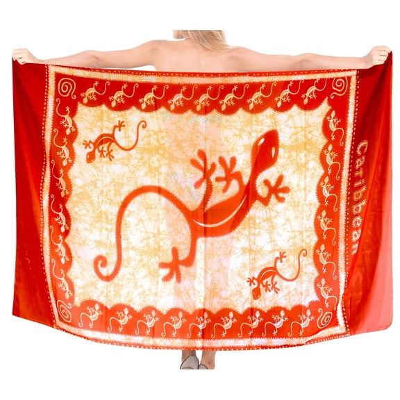 HAPPY BAY Women's Beachwear Summer Bikini Wraps Beach Wrap Sarong Coverups Swimwear Swim Cover up Skirt Bathing suit Swimsuit Pareo for Women One Size Fire, Lizard