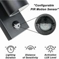 thumbnail image 3 of Outdoor Wall Lights Outdoor PIR Motion Sensor Up Down Wall Light IP44 Security Lights Matte Black 240V - Incl. 2X 5W Warm White LED Bulbs, 3 of 5