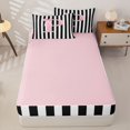 thumbnail image 4 of Manfei Personalized Monogrammed P Zipper Full Size Comforter Sets with Fitted Sheet and 2 Pillowcases,Chic Bow Knot Gifts Zipper Bedding Set,Pink Reversible,4-Piece, 4 of 7