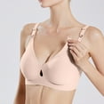 thumbnail image 2 of Plus Size Nursing Bra Front Closure Thin Design Underwear for Pregnancy Support and Comfort #Beige,XXXL, 2 of 6