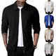 thumbnail image 4 of Mens Casual Long Sleeve Turn-Down Collar Shirt Tops Zip Up Slim Fit Coats Jacket, 4 of 8