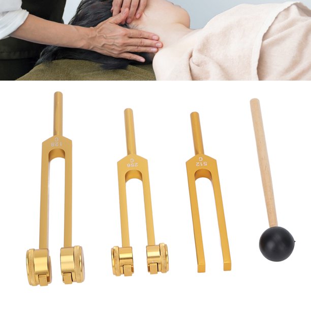 Juego De 3 Diapasones De aleación De Aluminio, 128 Hz, 256 Hz, 512 Hz, Tenedores Curativos De Sonido De Alta Precisión Con Martillo Para Meditación, Yoga Y Alivio Del Estrés