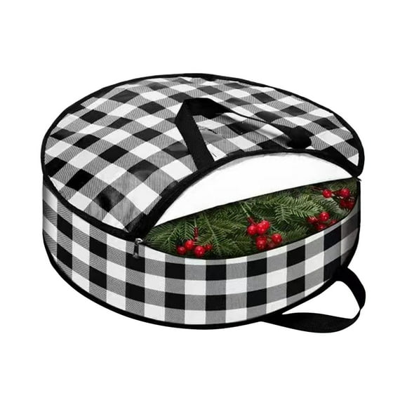 Rangement Textile pour la Maison, Organisateur Saisonnier de Couronnes pour les Fêtes, Sac de Rangement Durable pour Couronnes avec Poignée Renforcée, Garde les Couronnes de Noël Sûres et Prêtes