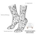 thumbnail image 4 of Gaeub Black White Music Print Sports Socks,No Heel Casual Mid-Tube Socks,Crew Socks for Women and Man For Trouser, Dress, Business, 4 of 7