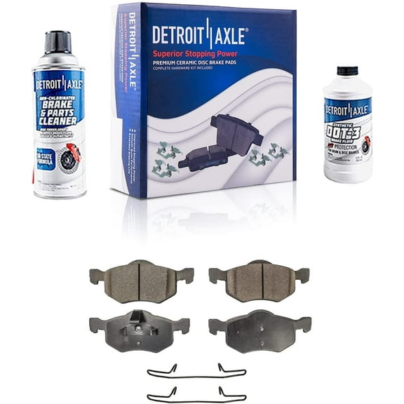 Detroit Axle - Front Brake Pads for 2001-2007 Ford Escape 2001-2006 Mazda Tribute 2005-2007 Mercury Mariner Ceramic Brake Pads w/ Hardware Replacement