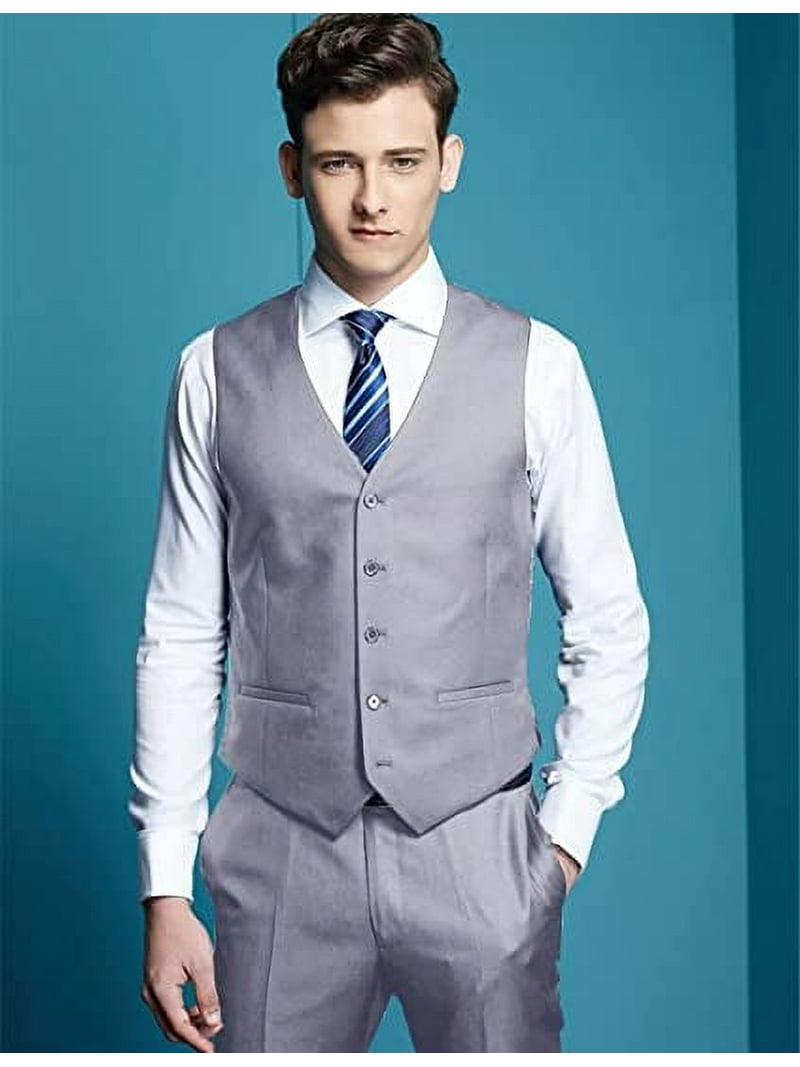 Wehilion Men's Suits 2 Pieces Wedding Suits Vest+Pants Tuxedos Set