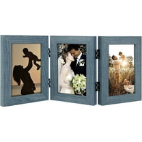 Golden State Art 3-Opening Blue 4x6 Deco Desk Top Family Hinged Picture Collage Frame 1-Pack