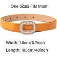thumbnail image 4 of Women's Elegant Pearl Rhinestone Buckle Skinny Leather Adjustable Belt for Jeans Dresses Pants, 4 of 7