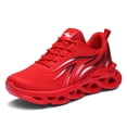 thumbnail image 4 of Men's Breathable Mesh Chunky Sneakers, Lightweight Lace-Up Running Shoes with Flame Design, Non-Slip Hollow Out Thick Sole Footwear for Gym, Walking, and Streetwear, 4 of 10