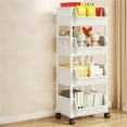thumbnail image 4 of Yyuenw 3 Tier Slim Rolling Storage Cart with Wheels Plastic Utility Cart Organizer,Snack Shelf Book Toy Organiser Bathroom Toiletries Shelving Trolley, 4 of 5