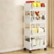 thumbnail image 3 of Carrito de almacenamiento con ruedas de 3 niveles para organizar la despensa de la cocina, artículos de tocador y juguetes en la sala de estar. Con estructura de metal resistente y ruedas, 3 of 7