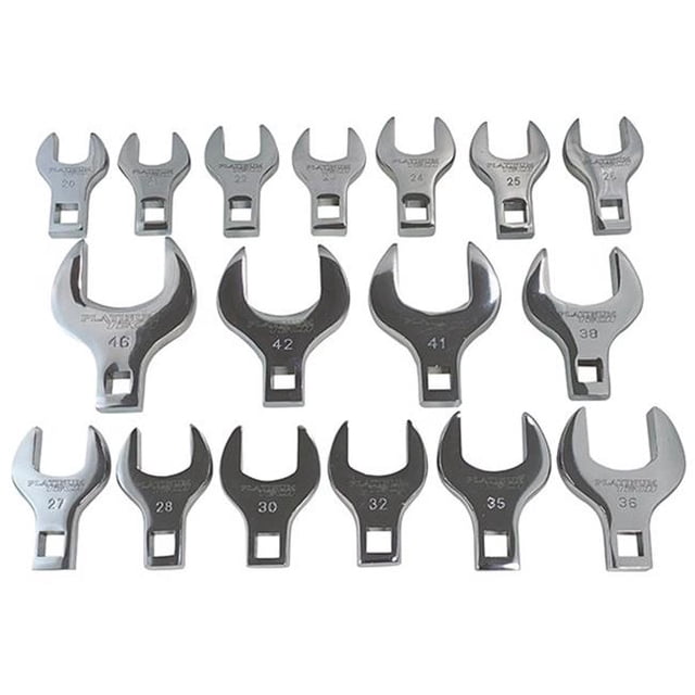 0.5 in. Drive Metric Jumbo Crowfoot Wrench Set - 17 Piece