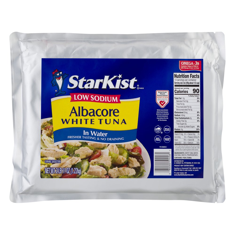 StarKist® Low Sodium Albacore White Tuna In Water 43 oz Pouch