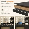 thumbnail image 4 of Black Vanity Set with Mirror and Lights, Modern Makeup Table with Charging Station, 4 of 15