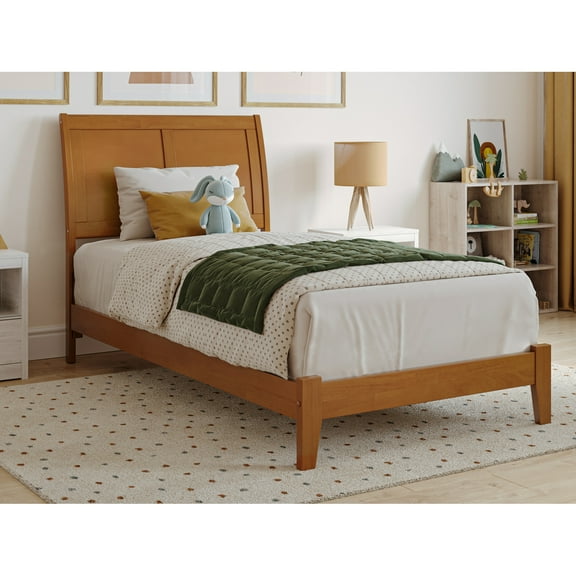 Richmond Twin Solid Wood Low Profile Platform Bed in Light Toffee