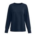thumbnail image 4 of THNCYX Womens Crew Neck Long Sleeve Sweatshirt with Thumb Holes Solid Color Soft Casual Pullover Top for Everyday Comfort Wear S-2XL, 4 of 6