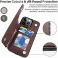 thumbnail image 5 of Dteck for iPhone 13 Pro Max Wallet Case with Card Holder, Butterfly Flower Embossed Faux Leather Kickstand Card Slots Case, Handmade Shockproof Protective Slim Soft Flip Phone Case 2021 6.7", Brown, 5 of 6