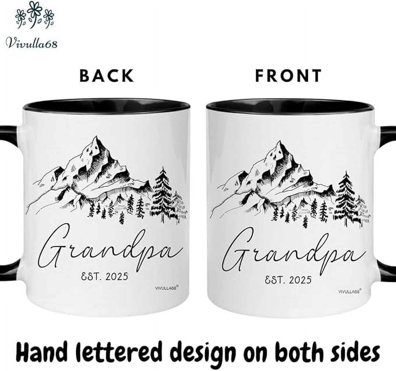 New Grandparents Gifts First Time 2025 - Pregnancy Announcement For Grandparents Mug Set - Promoted To Grandparents Grandma And Grandpa 2025 Mugs - Grandparents Baby Announcement Gifts Est 2025 Cups