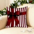 thumbnail image 6 of Vikakiooze Christmas Red Striped Bow Pillowcase Holiday Decoration Home Sofa Cushion Pillowcase, 6 of 6