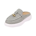 thumbnail image 3 of Women Shoes Womens Loafers Slip On Mules for Women Closed Toe Casual Flats Comfort Canvas Flat Shoes Tassel Decor Non Slip Wide Width Walking Slides Fashion House Shoes for Daily Dress Travel, 3 of 8