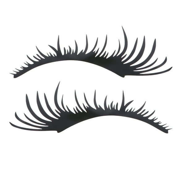 QIFULL Truck Eyelashes for Headlights Car Headlight Sticker Eyebrow Shape Black PET 2 Pairs