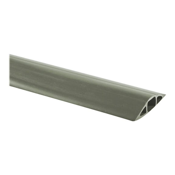 Cable Protector, 9/16 in H, 10 ft L, 2-3/4 in W, 1 Channel, PVC, Gray