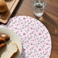 thumbnail image 4 of Round Placemats Pink Flowers Leaf 15 inch Set of 2 Table Mats for Dining Table Wildflowers Simple Style Heat Resistant Non-Slip Kitchen & Home Decorative Place Mat Set, 4 of 8