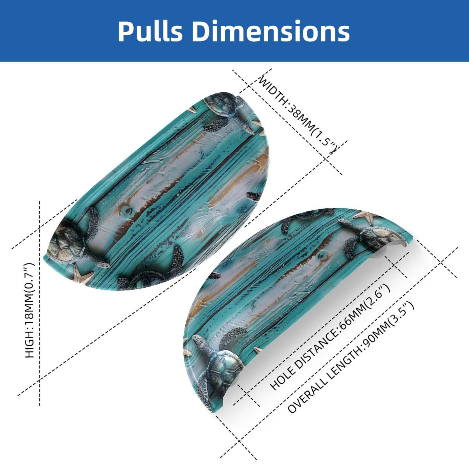 PhooArto 6 Pcs Cup Drawer Pulls, Wooden Board Seashell Turtle Shell Shape Handles Cabinet Knobs for Dresser Cupboard Closet Wardrobe with Screws