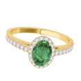 thumbnail image 3 of Aonejewelry 0.70 Ct. Ttw Diamond and Oval Shaped Emerald Ring In 10K Yellow Gold, 3 of 4