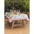 thumbnail image 2 of Spring Easter Outdoor Tablecloth - 60x102 Inch Rectangle Dining Table Cover, Colorful Tulip Floral Eggs Pink Plaid Waterproof Outdoor Table Cloth with Umbrella Hole & Zipper for Picnic/Patio/Party, 2 of 7