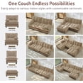 thumbnail image 6 of 77'' Modular Sectional Sofa, Chenille Loveseat with Ottoman, Modern L Shaped Couch, Comfy Chaise Lounge, Tufted Back Couches, Pillow Arms, for Small Spaces, Living Room, Camel, 6 of 11