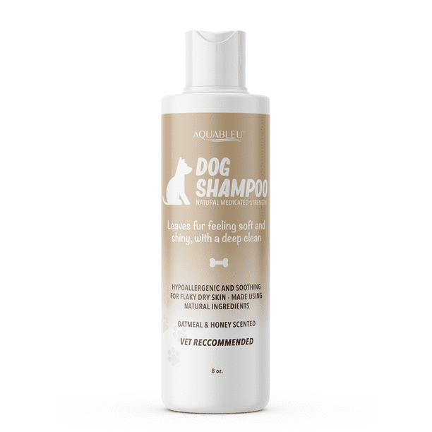 Aquableu Natural Dog Shampoo Sweet Honey and Colloidal Oatmeal Safe and Effective for Dogs