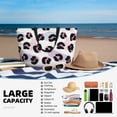 thumbnail image 4 of Large Beach Bags Water-resistant Sandproof - retro print leopard Cute Beach Tote Bags for Women with Zipper, 4 of 6