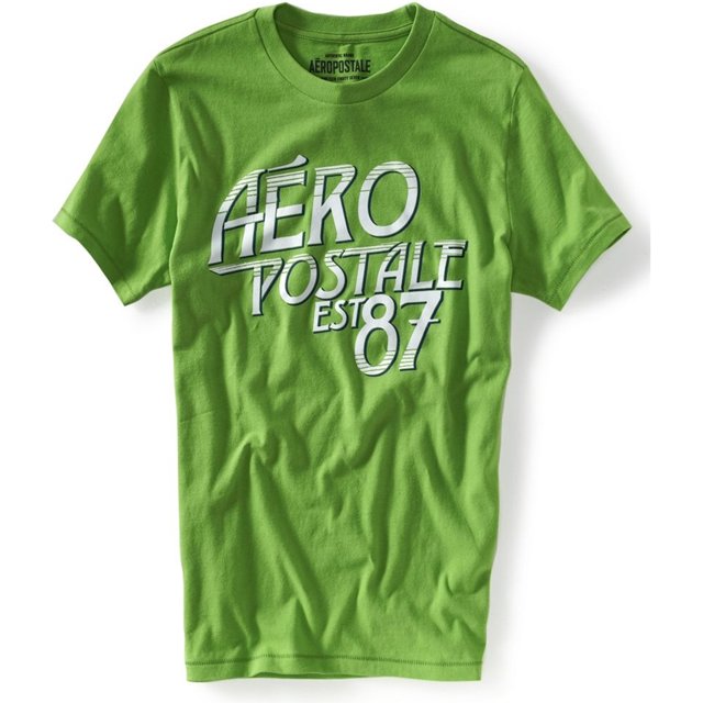 Aeropostale Mens Est 87 Camiseta Gráfica, Verde, Grande Aeropostale Camiseta gráfica