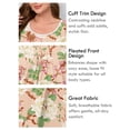 thumbnail image 6 of SHOWMALL Women's Plus Size Sleepshirts Short Sleeve Floral Nightshirt Beige White Blossom 1X Comfy Nightgown Pleated Scoopneck Sleepwear Casual Loungewear, 6 of 9