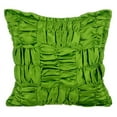 thumbnail image 1 of Housse de Coussin, Housse de Coussin 22x22 Pouces (55x55 cm) Vert, Housse de Coussin Vert Trèfle, Housse de Coussin Froncée Patchwork, Housse de Coussin Carrée en Satin, Patchwork - Vert Trèfle de Rêve, 1 of 3