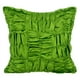 thumbnail image 1 of Funda de almohada verde trébol, 45 x 45 cm (18 x 18 pulgadas), cuadrada de satén, con diseño de patchwork fruncido, moderna, con efecto patchwork - Verde trébol de ensueño, 1 of 3