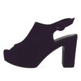 thumbnail image 2 of YDN Women's Peep Toe Sandals Block High Platform Heels with Buckle Strap Slingback Casual Daily Date Outfit Shoes Size 14 Purple, 2 of 4