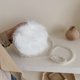 thumbnail image 2 of Elegante bolso de hombro peludo blanco, adorable bolso cruzado de felpa, moderno bolso de almacenamiento con cadena de perlas, bolso redondo portátil para exteriores para niña, 2 of 7