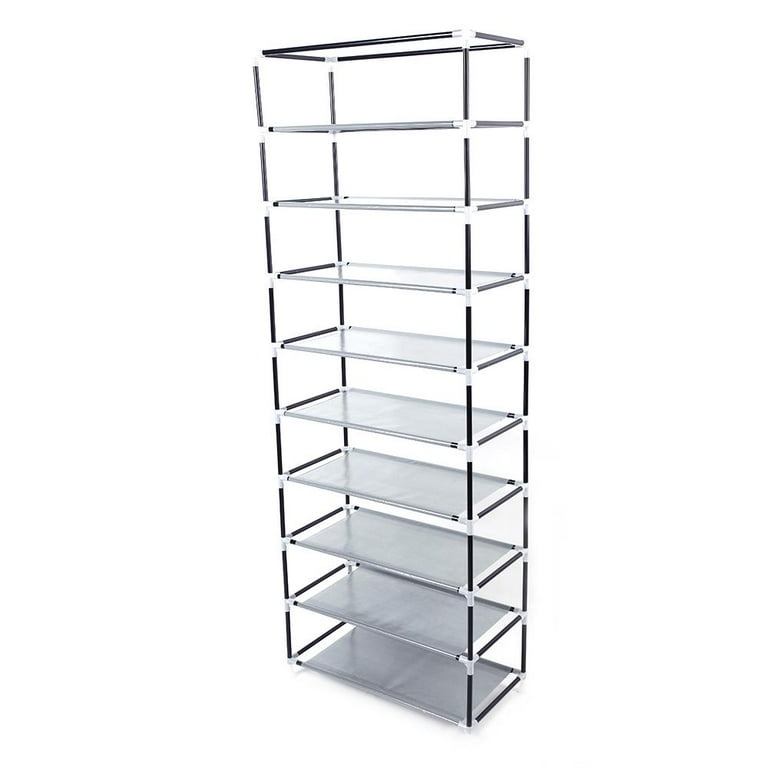 Ktaxon 10 Tier 9 Grid Shoe Rack Shelf Storage Closet Boot