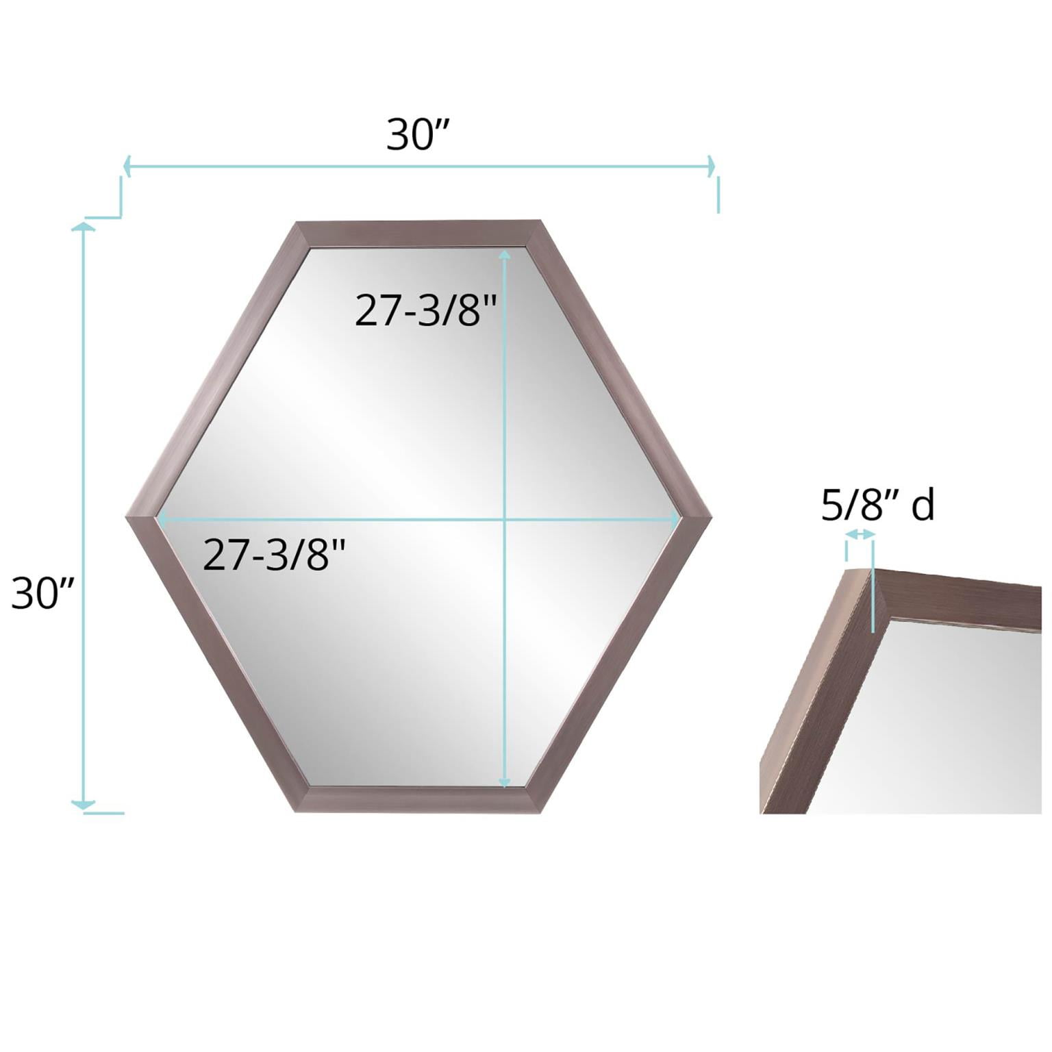 Tyler Dillon Graphite Foil Hexagonal Wall Mirror - 30"W x 30"H