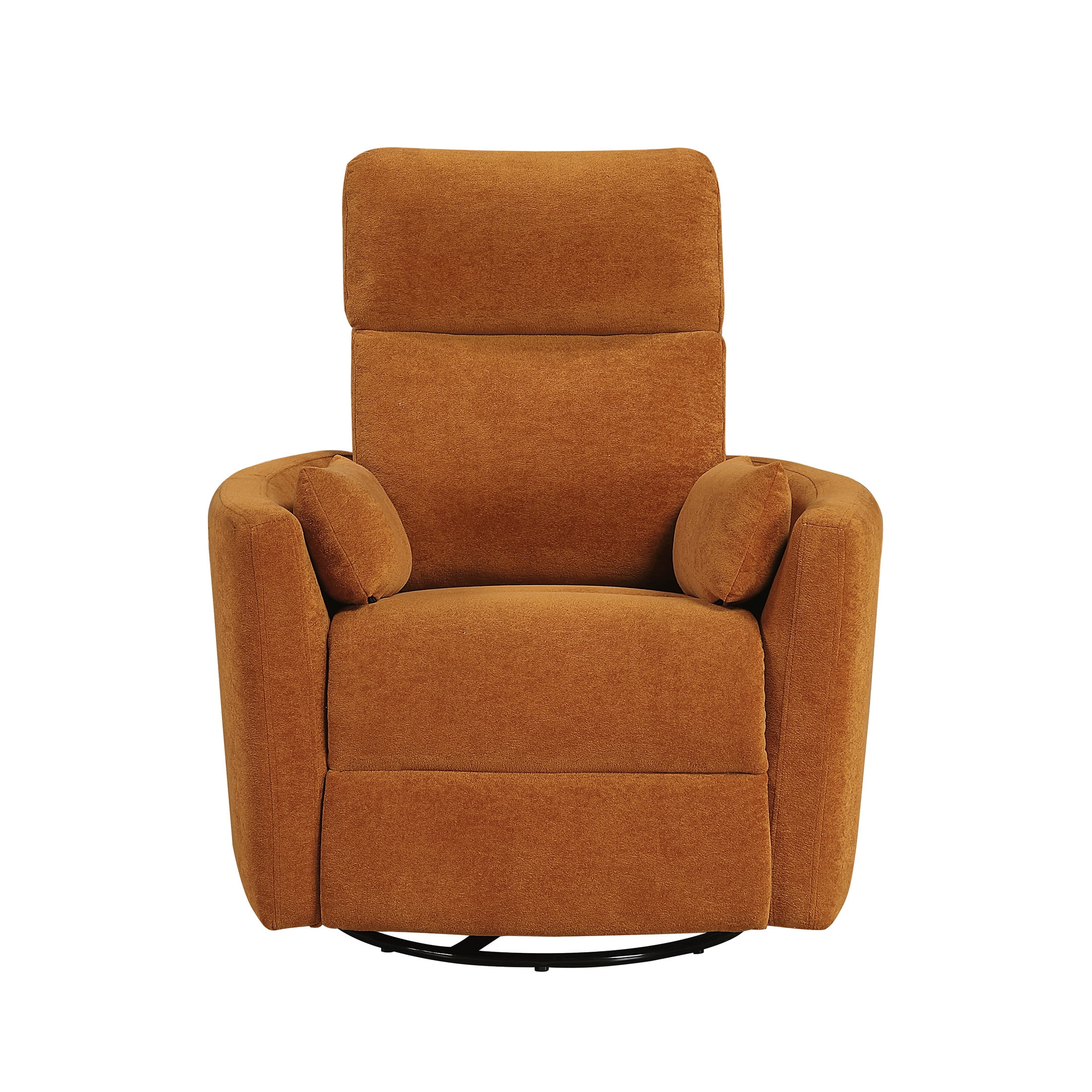 OakvillePark Allura Microfiber Swivel Glider Manual Reclining Chair, Orange